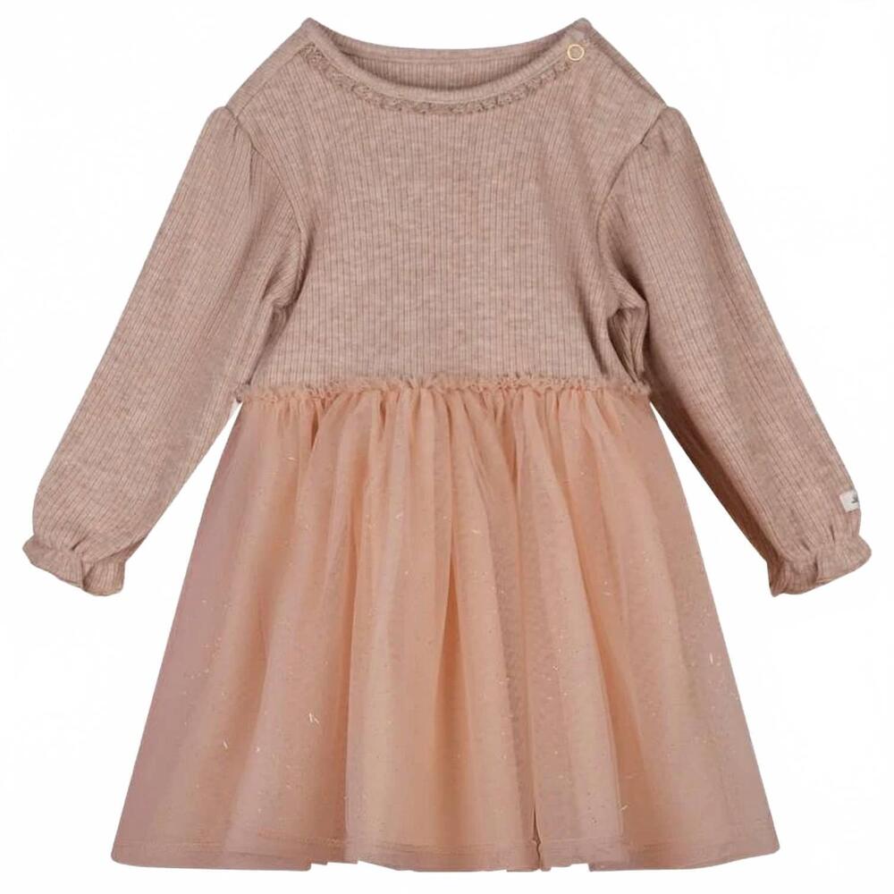 NEW LE CHIC girl's soft melee tulle dress in pink